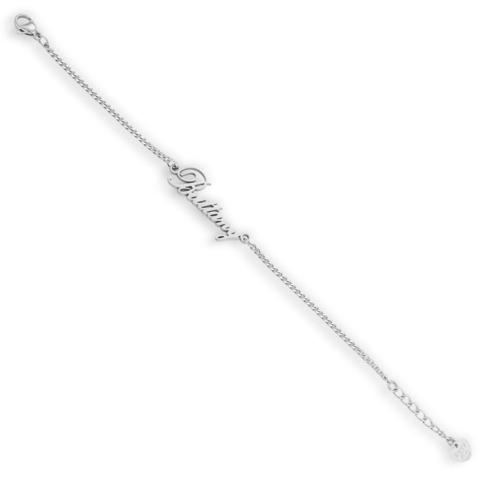 Custom/Personalized Heart Nameplate Curb Bracelet - EVRYJEWELS