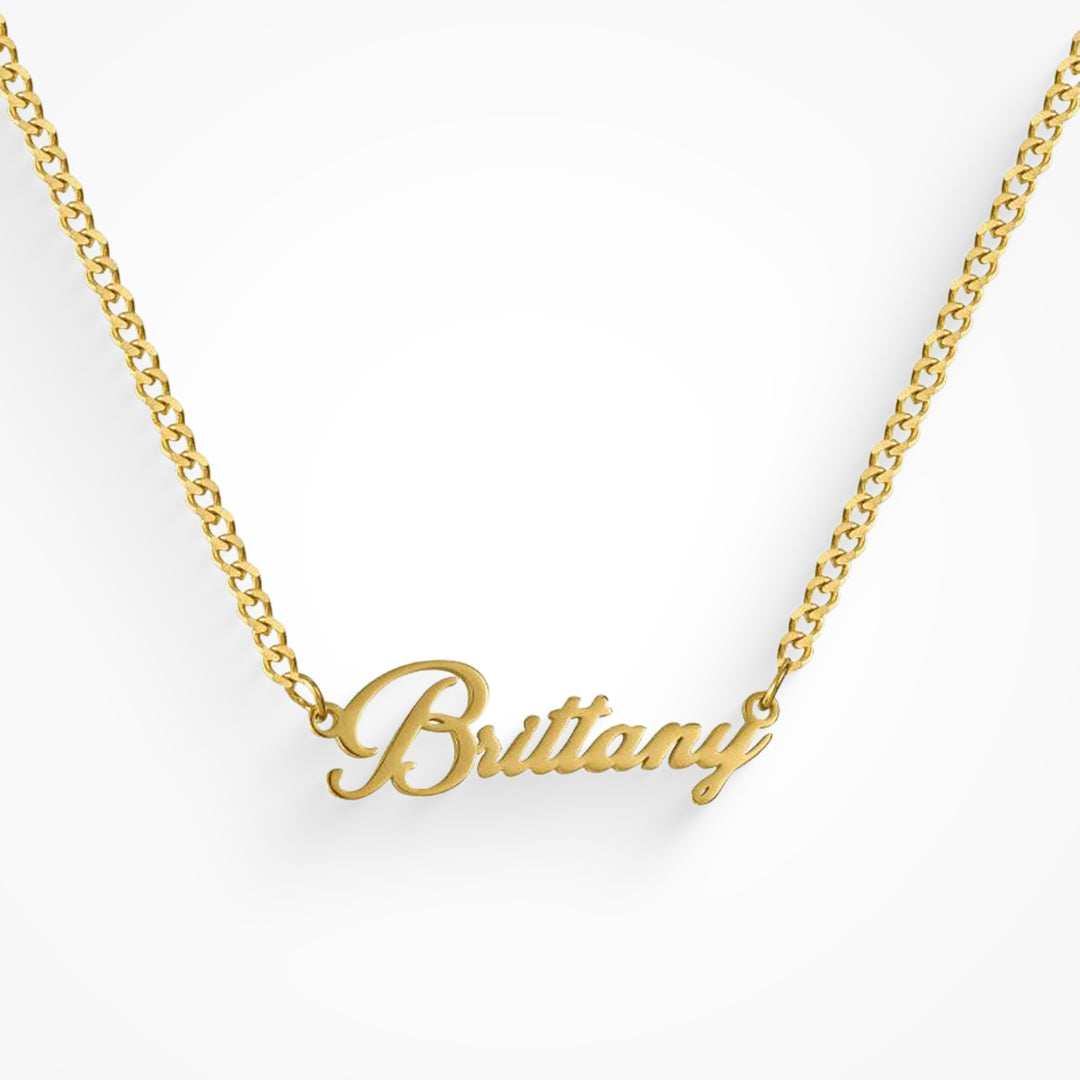 Custom/Personalized Nameplate Curb Necklace - EVRYJEWELS
