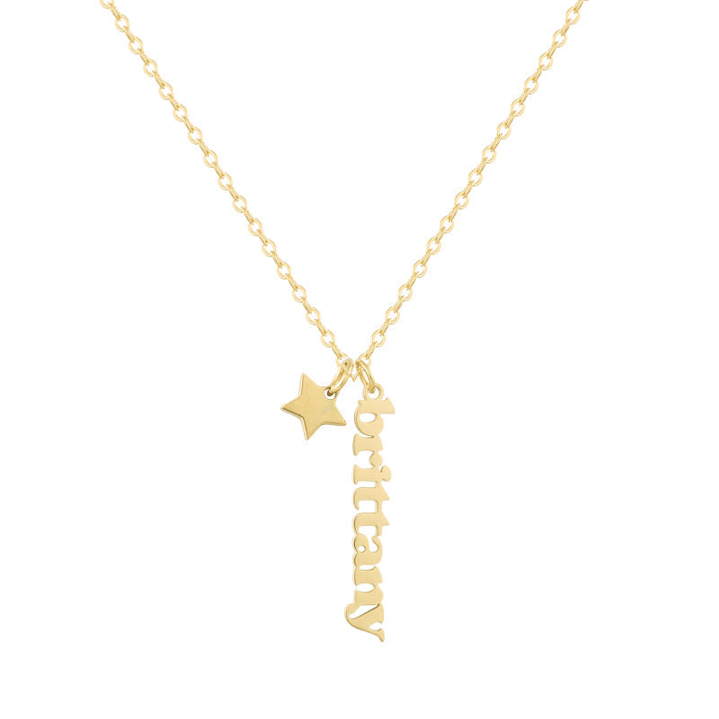 Custom/Personalized Mini Vertical Charm Nameplate Necklace - EVRYJEWELS
