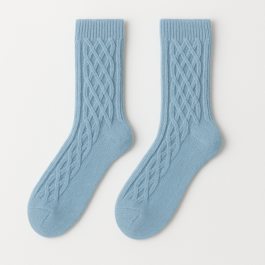 Cozy Knit Pattern Crew Socks - EVRYJEWELS